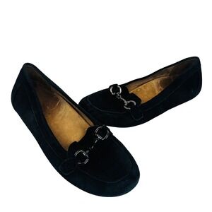 Vionic Bibiana Black Suede Horsebit Loafers Women's‎ 9 Comfort Orthotic Flats
